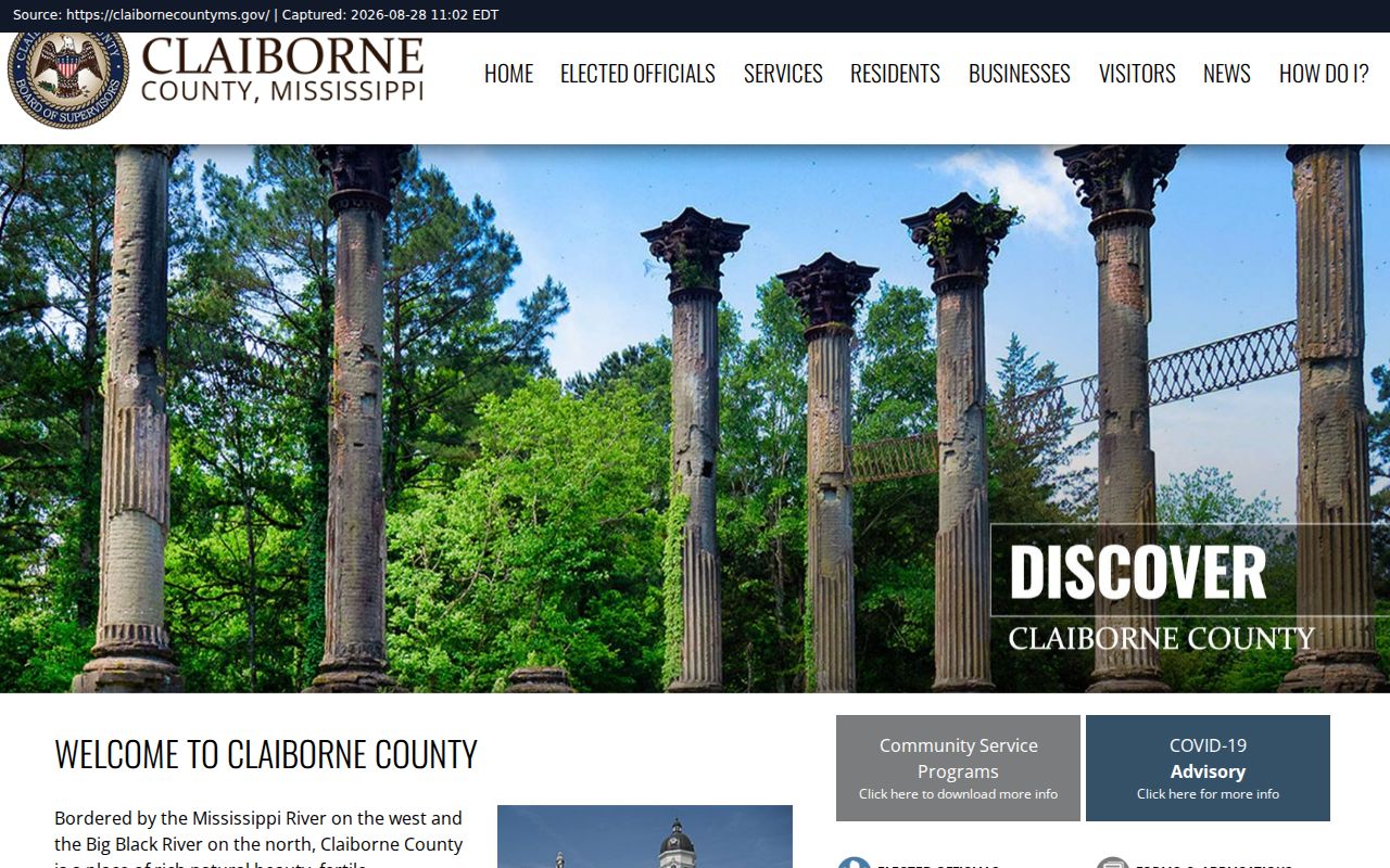 Claiborne County court docket county homepage