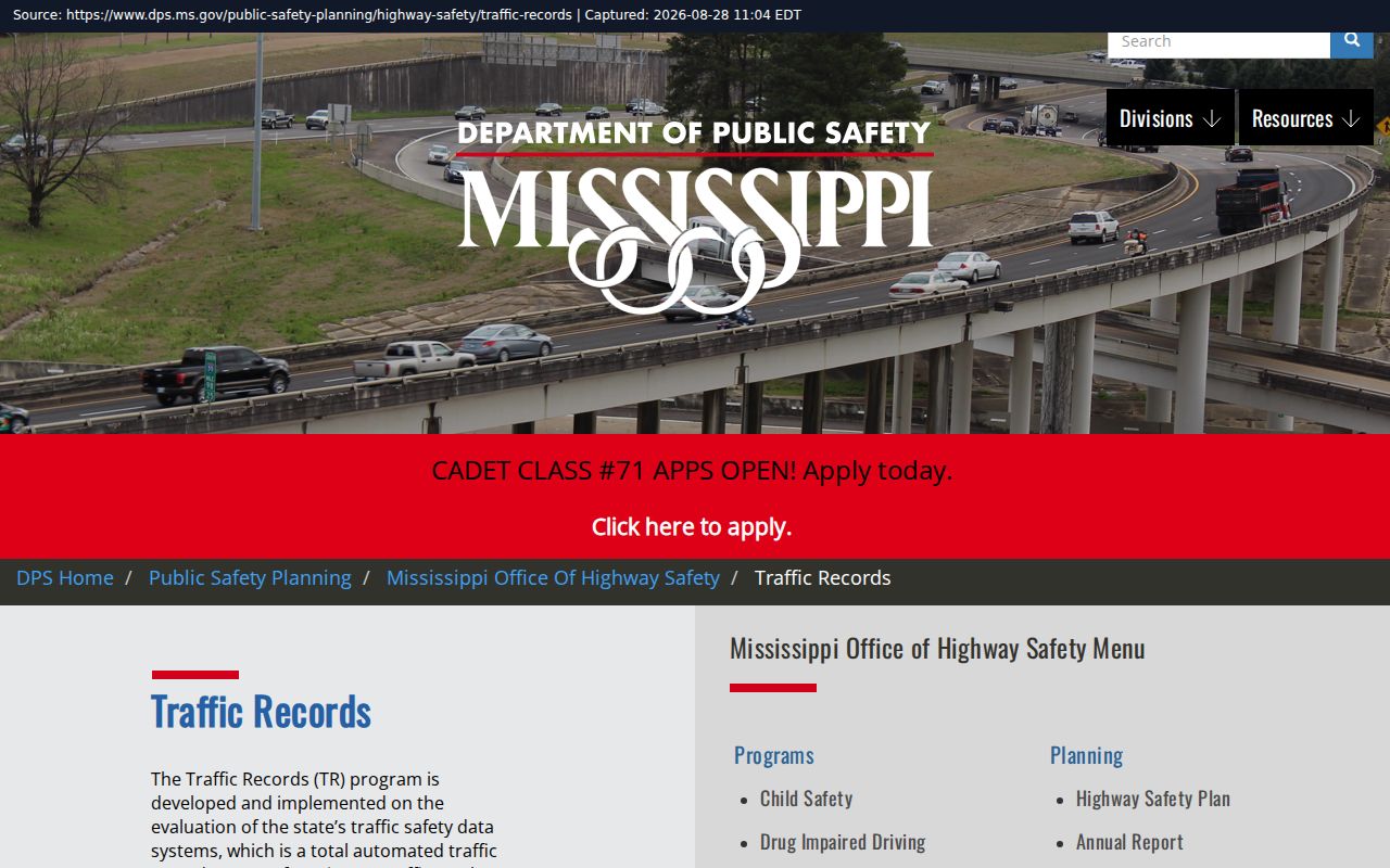Claiborne County traffic court records distinction from Mississippi Department of Public Safety traffic records